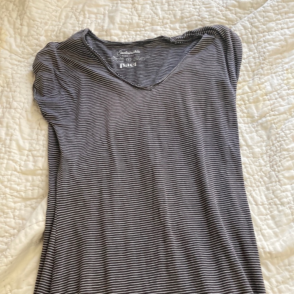 Maxi 100 percent organic cotton striped dress- small